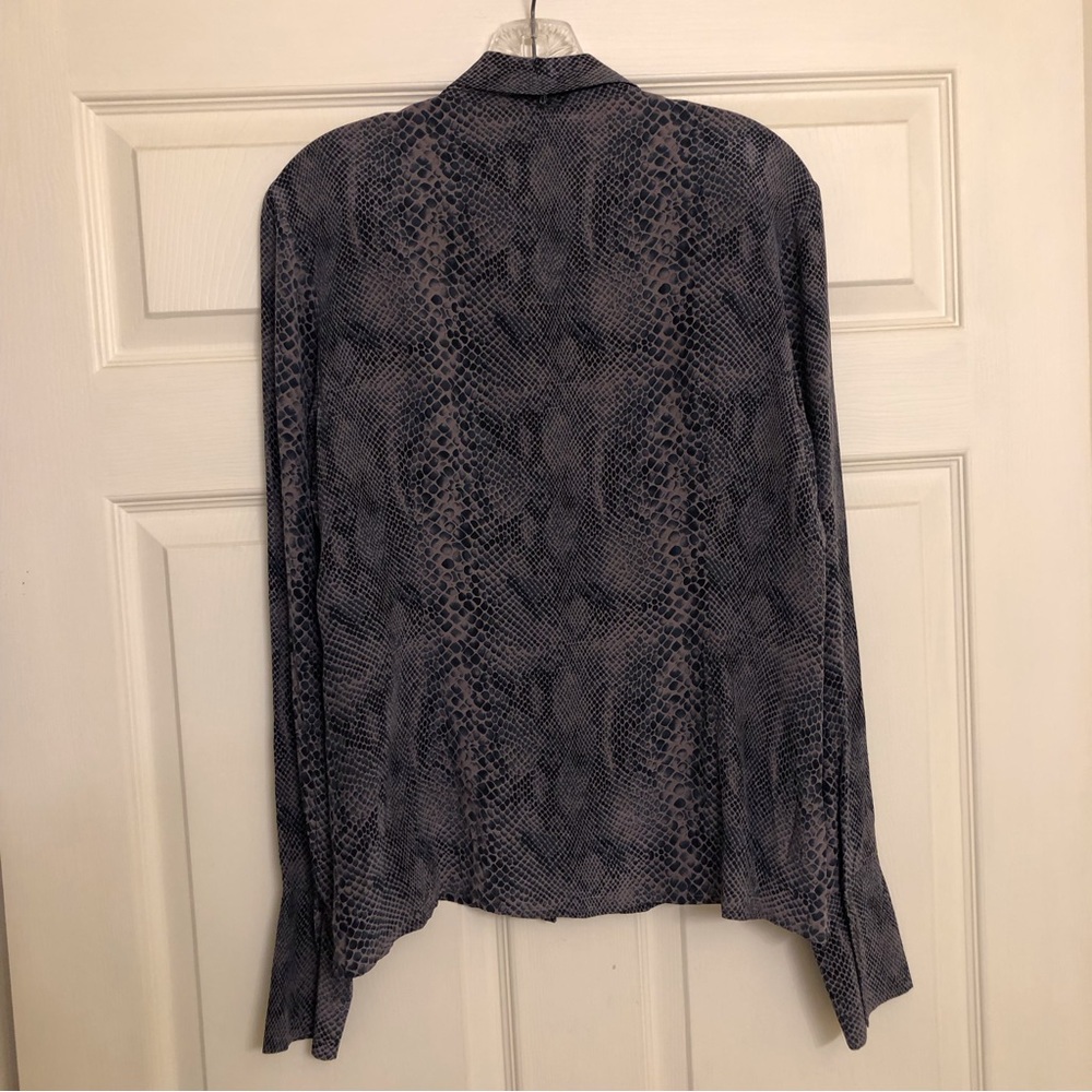 The Limited 100% silk snake skin blouse with neck tie - Picture 2 of 4